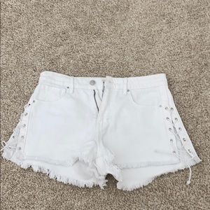 White jean shorts